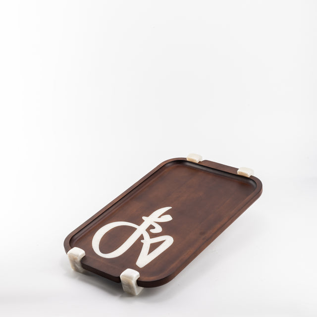 Otantik Sidrah - Stainless Steel Serving Tray - Walnut Gold 54*34 cm