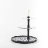 Otantik Sidrah - 3 Tier Cake Stand - Midnight Silver 32cm
