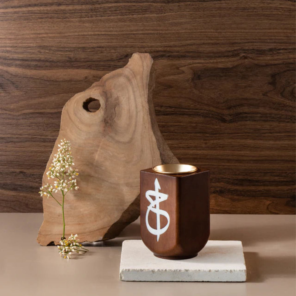 Otantik Sidrah - Incense Burner - Walnut Gold - 14*8.5 cm