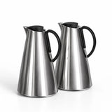 HS-2502 Vacuum Flask 2-Piece Set (1.0 L + 1.0 L) – Matt Silver with Black Handle
