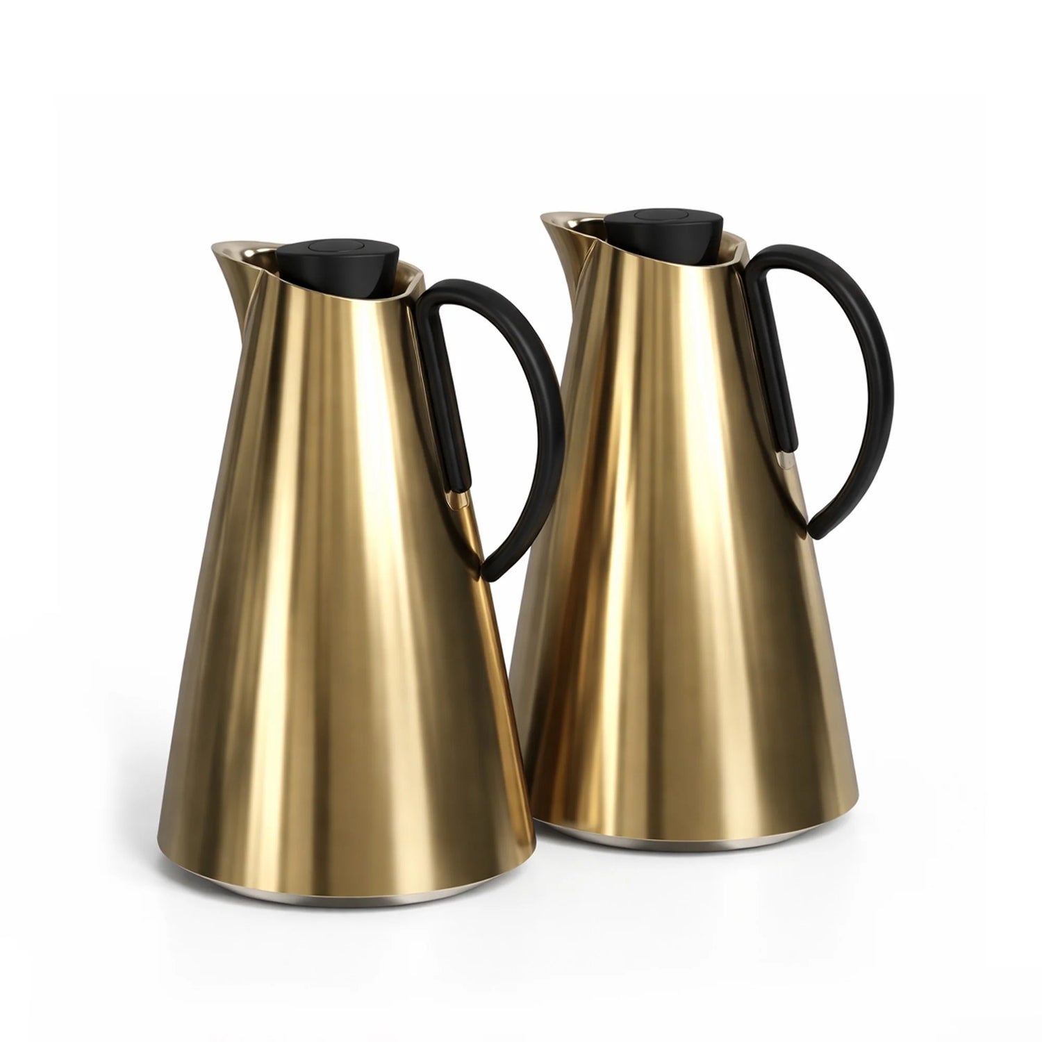 HS-2503 Vacuum Flask 2-Piece Set (1.0 L + 1.0 L) – Matt Gold with Black Handle