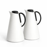 HS-2505 Vacuum Flask 2-Piece Set (1.0 L + 1.0 L) – White with Black Handle
