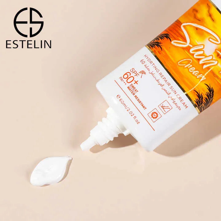 Estelin Hydrating Repair Sun Cream SPF 60+ – UVA/UVB Protection – Niacinamide & Hyaluronic Acid 60ml