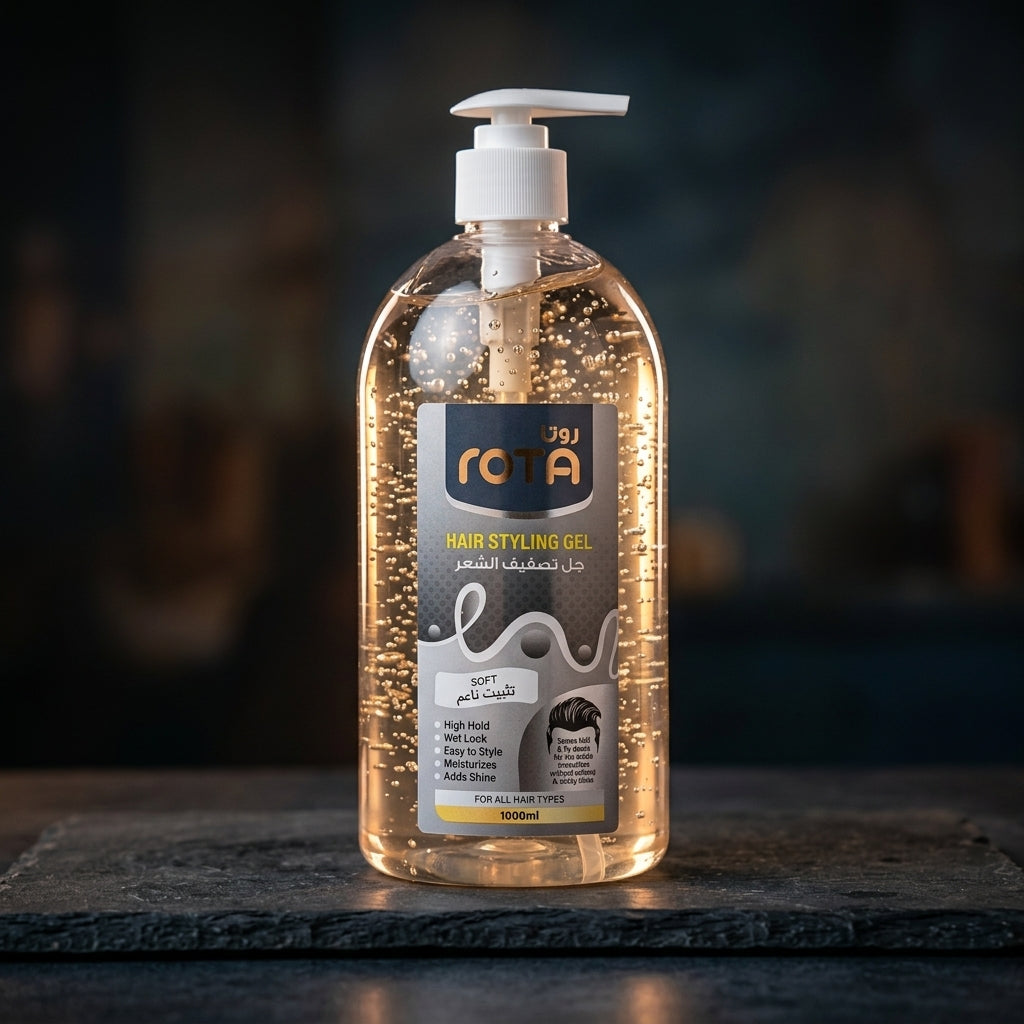 Rota Soft Hold Hair Styling Gel with Pump – 1000 ml
