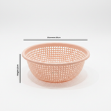 Round Plastic Strainer / Colander — 35×12 cm - Pink / Light Green