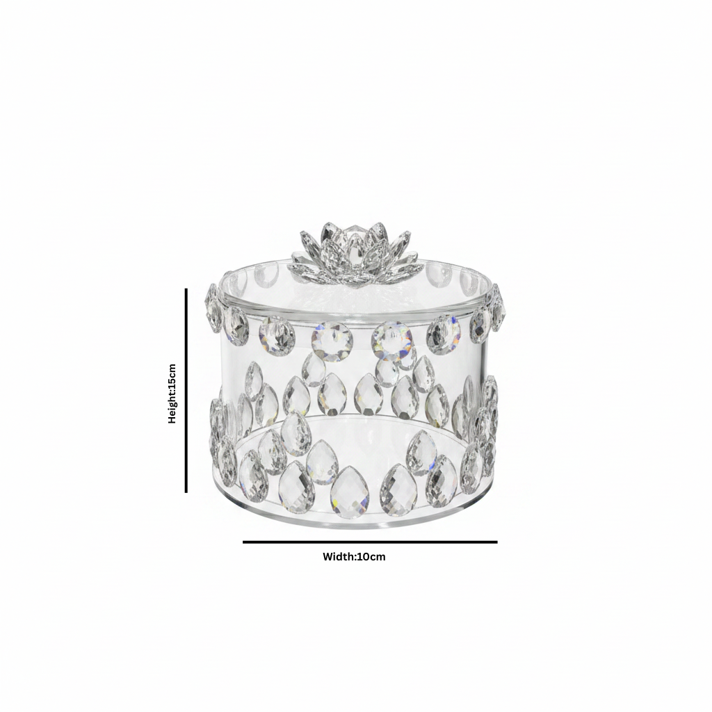 Glass Candy Pot with Lid - 15x10cm