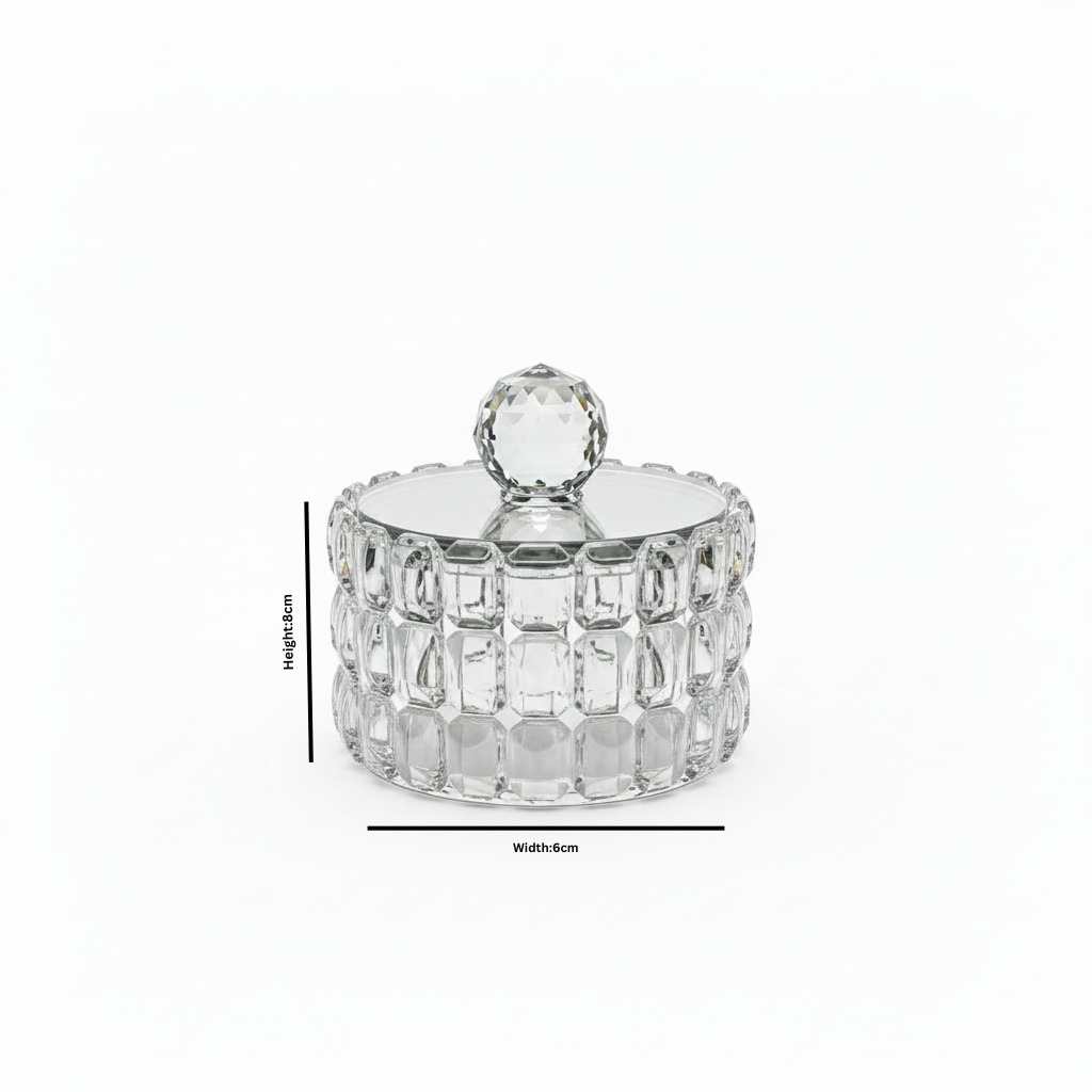 Glass Sugar Pot with Lid - 8×6cm
