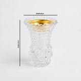 Clear Diamond-Cut Glass Incense Burner –  12×8 cm