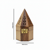 Wooden Pyramid Incense Burner Box - 18×10 cm
