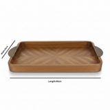 Luhpar Rectangular Wooden Serving Tray - 45×25cm
