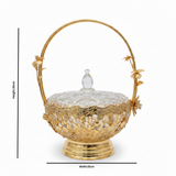 Future Star Metal & Glass Fruit Basket with Lid Gold - 25×35cm