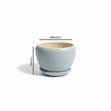 Ceramic Vase with Base Light Blue - 10×12cm