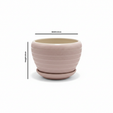 Ceramic Vase with Base Pink - 10×12cm