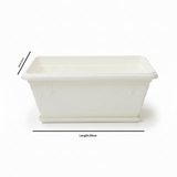 Family Plastic Winny Rectangular Planter Pot with Tray – 35x20cm