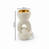 Chalk Rope Knot Incense Burner   17×5 cm - White / Cream / Black