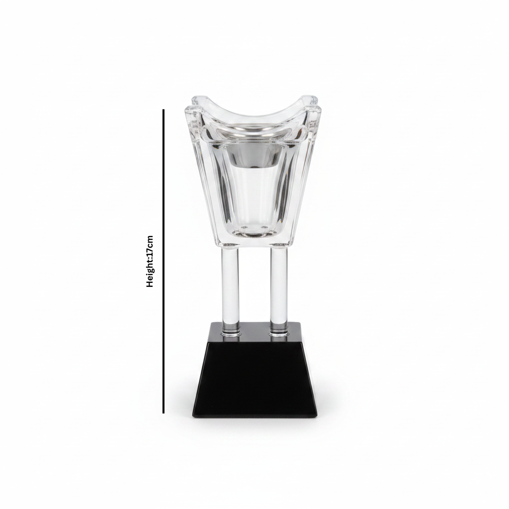 Crystal Glass Incense Burner - 17cm