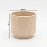 Ceramic Flower Vase with Textured Design Beige – 14×16cm