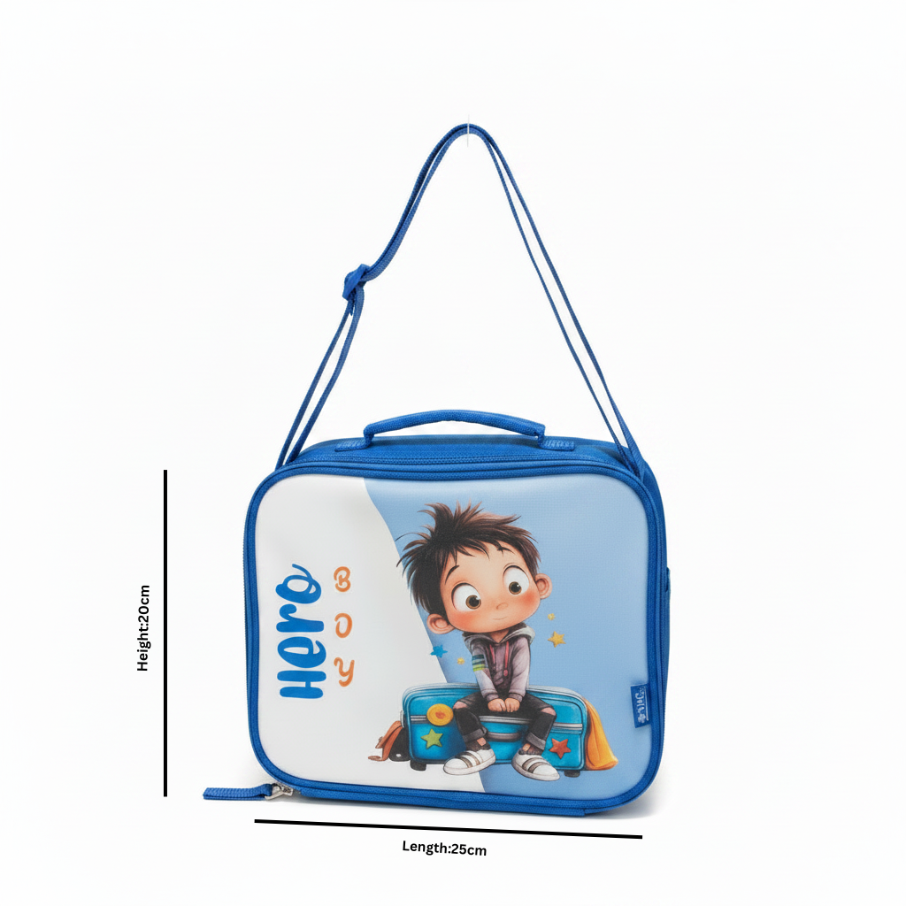 SBC Blue Hero Kids Polyester Lunch Bag – 20×25 cm