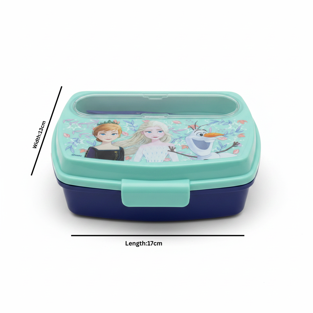 Stor Disney Teal & Navy Blue Frozen Plastic Lunch Box -  17×13 cm