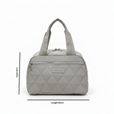 Frische Quilted Lunch Bag - 18×25cm - Light Grey / Pink / Black