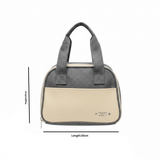 Mujian Grey & Cream Lunch Box Bag - 20×25cm