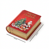 Metal Christmas Book Design Gift Box Red - 12×10cm