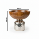Metal Footed Wooden Bowl - 25×25cm