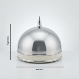 Silver Steel Bowl with Dome Lid - 15×15 cm