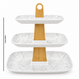 Harmony Plastic & Wooden 3 Tier Candy Plate - 30cm