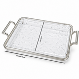 Mayflower Acrylic Serving Tray with Silver Metal Handles - 45×30cm