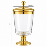 Danny Home Glass Footed Candy Pot Gold - 20x12cm