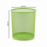 Green Metal Mesh Dustbin - 28×26 cm
