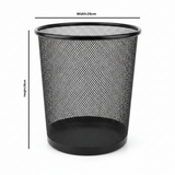 Black Metal Mesh Dustbin - 28×26 cm