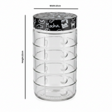 Herevin Glass Storage Jar with Black Lid - 18×10cm / 22×10cm