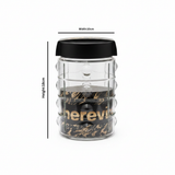 Herevin Glass Storage Jar with Black Lid - 18×10cm / 22×10cm