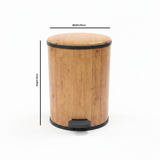 Wood Finish Plastic Pedal Dustbin – 35×25cm
