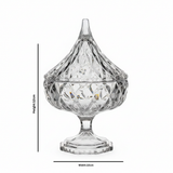 وعاء زجاجي كريستال بقاعدة وغطاء - 12×10 سم
