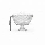 Crystal Glass Footed Candy Bowl - 20×15 cm