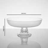 Clear Glass Footed Fruit Plate - 26×12 cm
