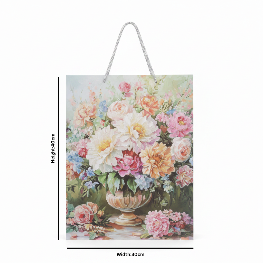 Floral Bouquet Paper Gift Bag - 40×30cm