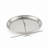 Zolten Silver Stainless Steel Oval Serving Tray - 45×32cm