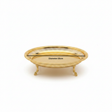 Najib Gold Metal Footed Round Serving Tray - 35cm