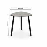 Grey & Black Triangular Side Table - 40×45 cm