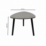 Grey & Black Triangular Wooden Coffee Table - 35×40 cm