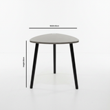 Grey & Black Triangular Coffee Side Table - 55×40cm