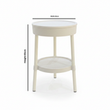 White 2-Tier Round Plastic Side Table - 55×35cm
