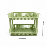 Phoenix Light Green 2-Layer Dish Drying Rack – 36×52×36cm