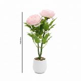 Artificial Flower Plant Light Pink with White Plastic Pot - 40cm