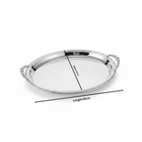 Pilsco Silver Metal Oval Serving Tray - 45×32cm