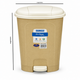 Kolorr Go Clean Plastic Pedal Dust Bin Beige with Cream - 42×38cm